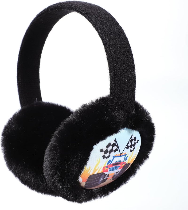 BUTITNOW Boys Truck Ball Game Controller Excavator Earmuffs & Gloves Set, Soft Plush Comfortable Winter Outdoor Ear Warmers - Image 3